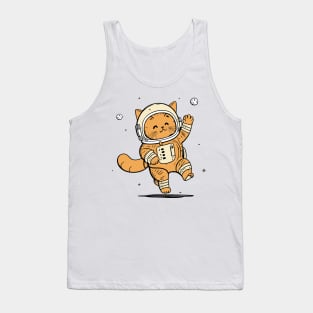 Cat in Space Funny Cat Gift Retro Vintage Funny Cat Tank Top